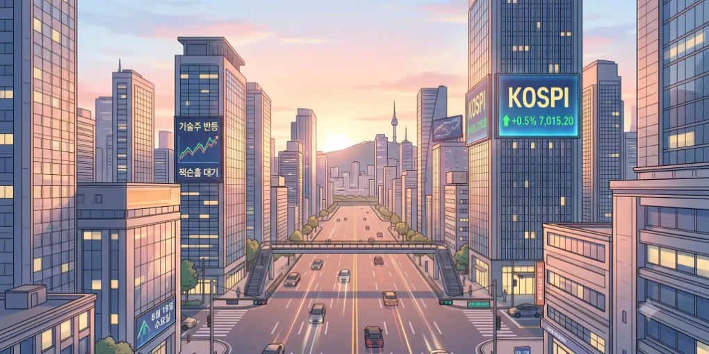 2026년 8월 19일 아침 시황: 美 기술주 조정과 금리 반등 속 코스피 7,000선 재도전 시험대